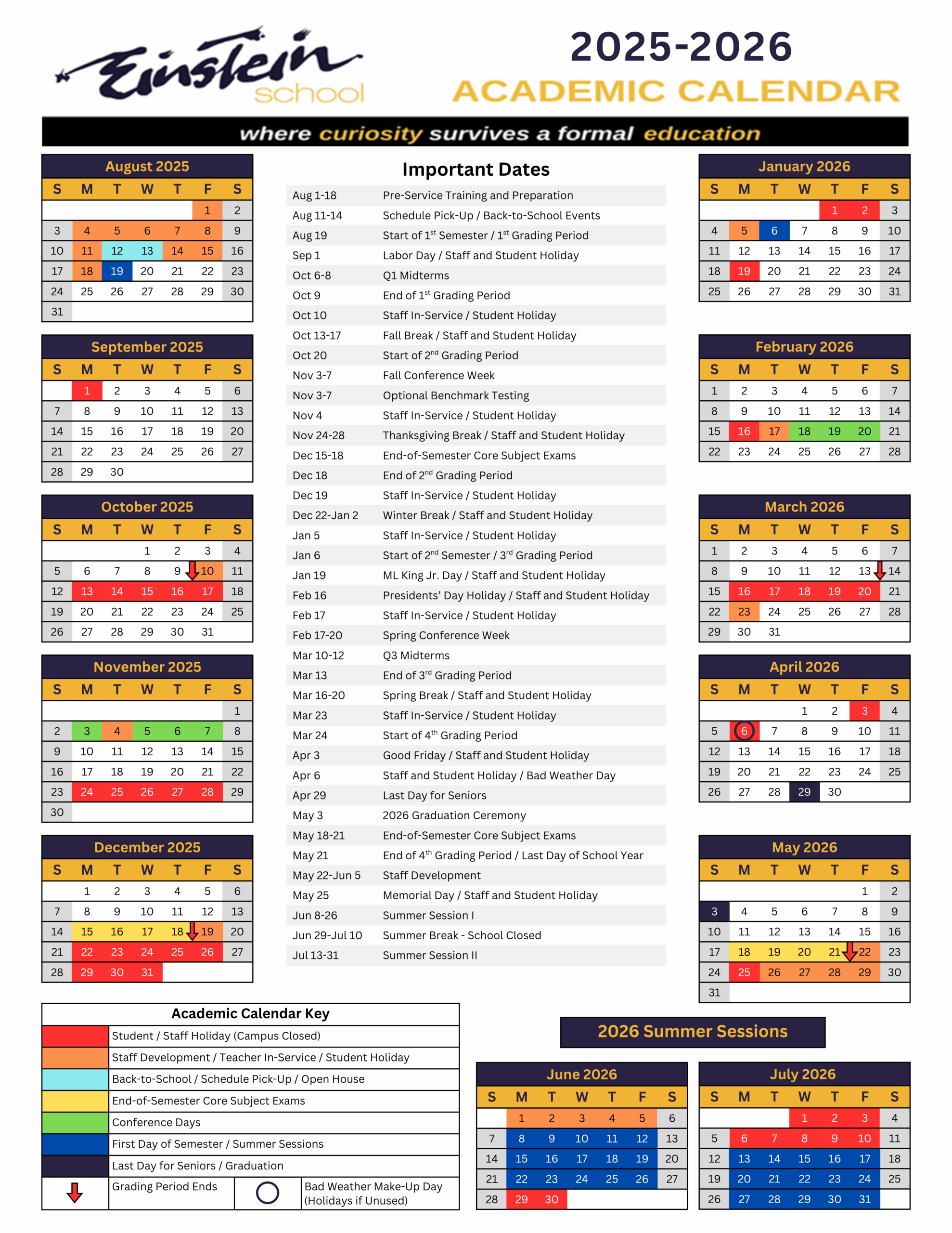 25-26 Academic Calendar